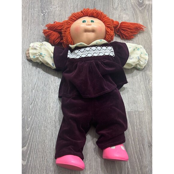 Cabbage Patch Doll Girl Orange Hair Green Eyes 17" Cloth Doll - Picture 1 of 9